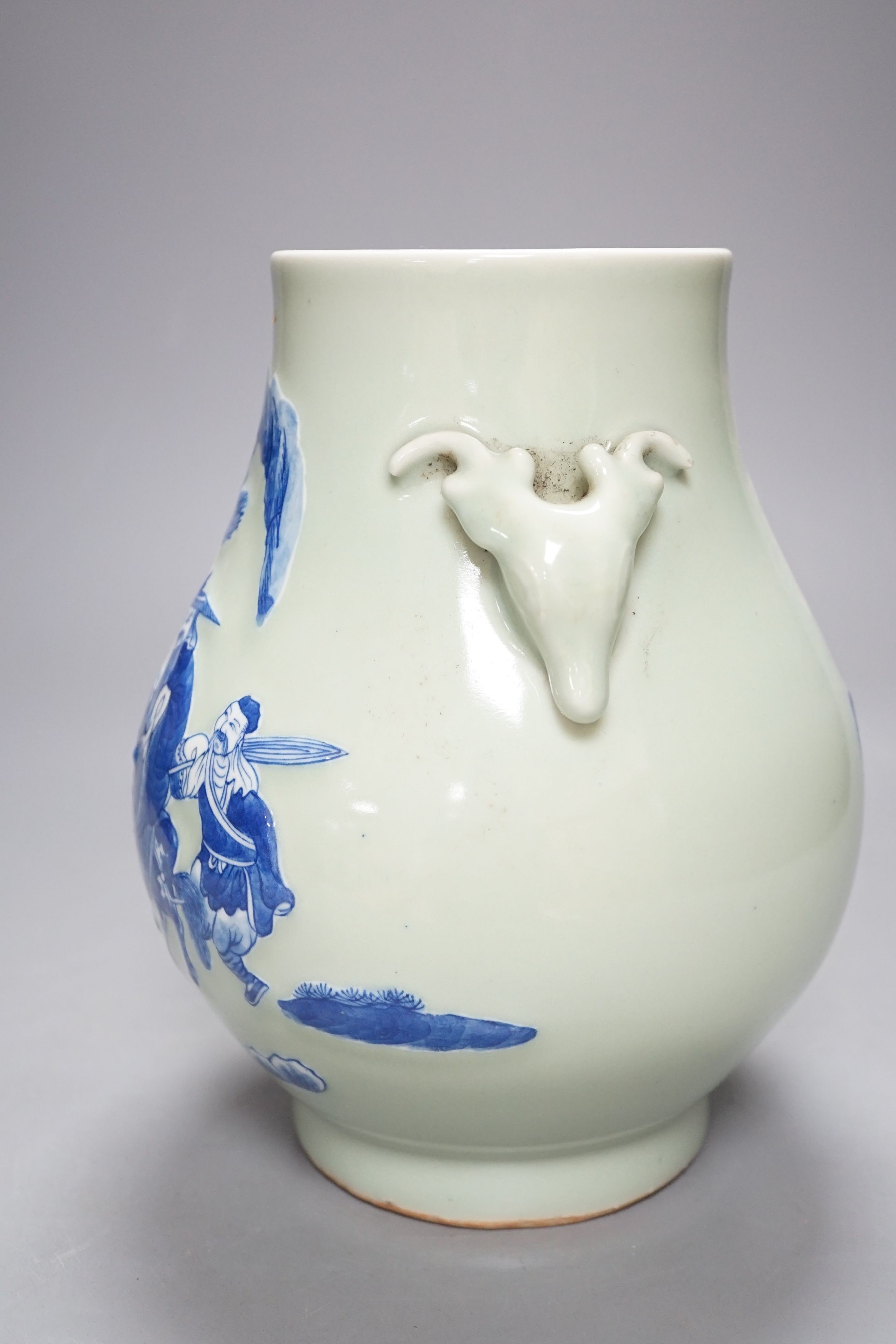 A Chinese celadon ground vase, 23cm